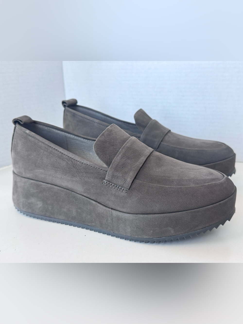 Eileen Fisher Max Nubuck Wedge Loafers Suede Nubuck Pumps Women’s Size 9.5